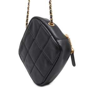 Chanel Diamond Matelasse Mark Lambskin Coco Black Bag